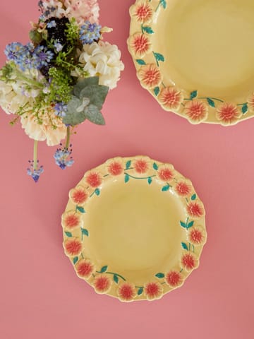Rice Embossed Flower bordje Ø20 cm - Crème - RICE