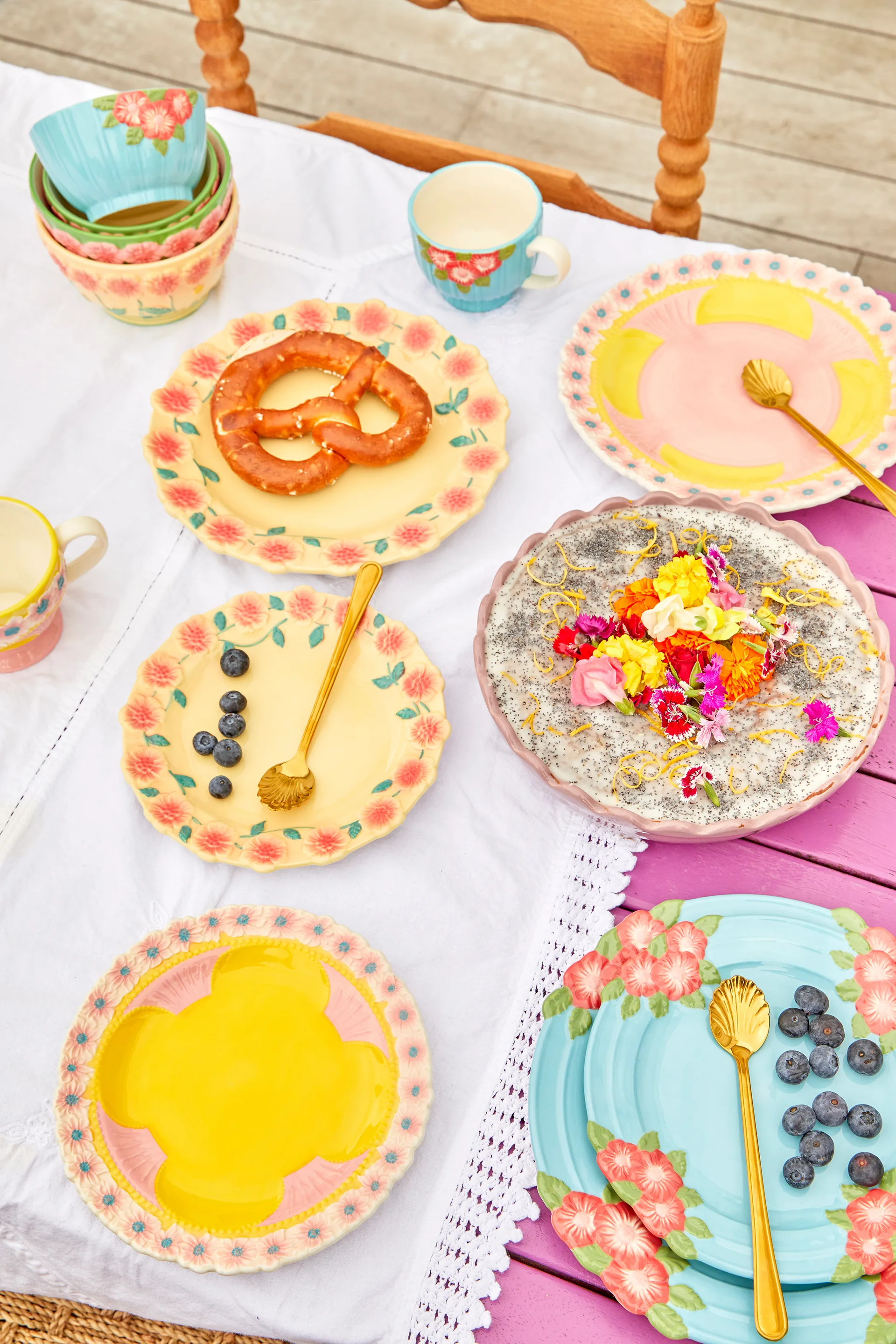 Rice Embossed Flower keramieken bord Ø25,5 cm, Crème RICE