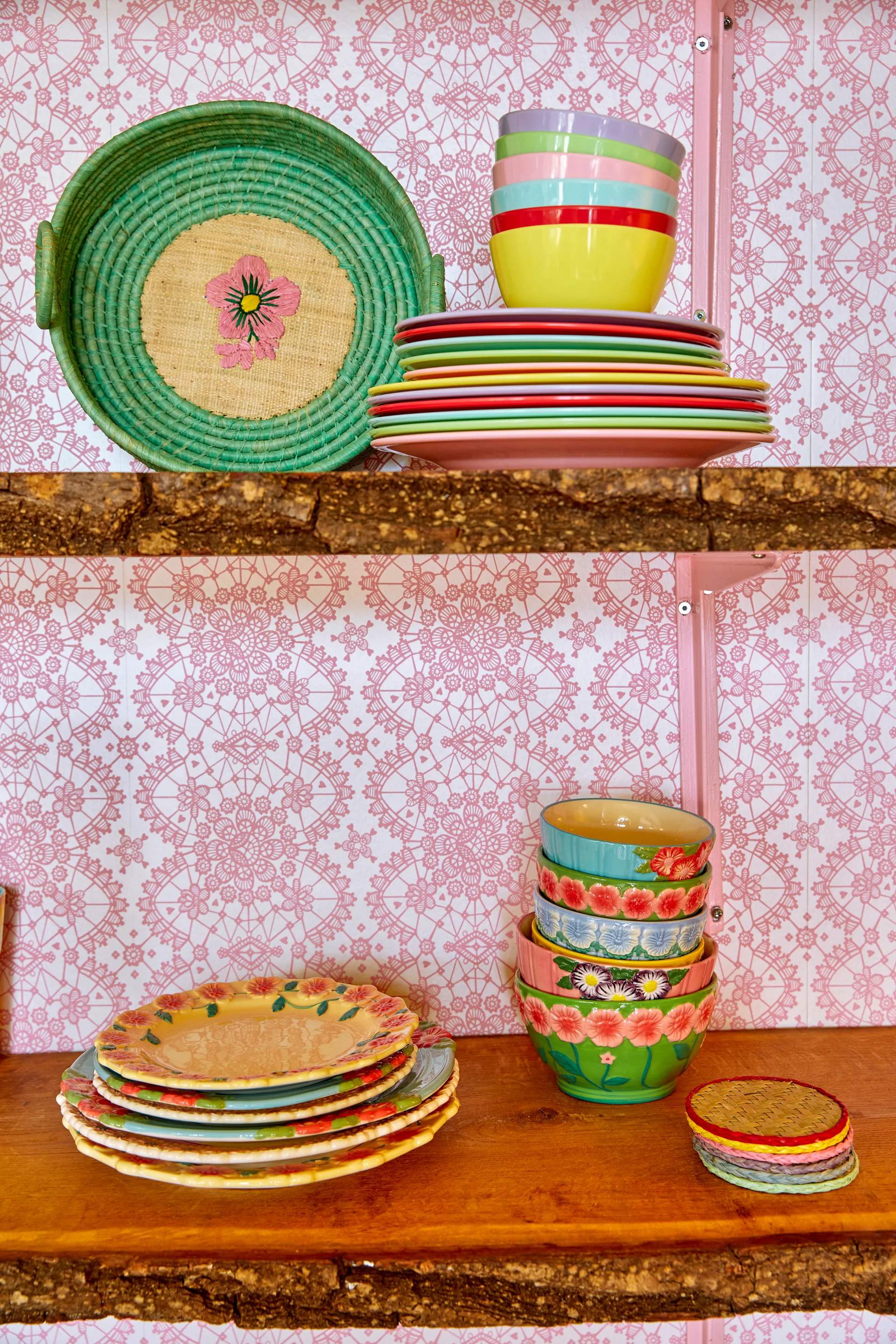 Rice Embossed Flower keramieken bord Ø25,5 cm, Crème RICE