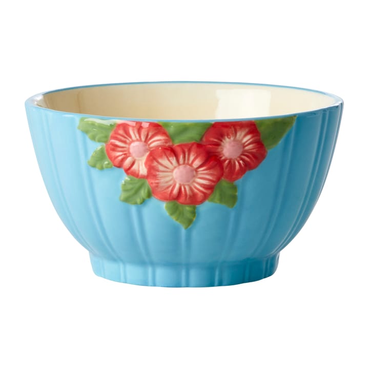 Rice Embossed Flower keramieken kom Ø12 cm - Mint - RICE