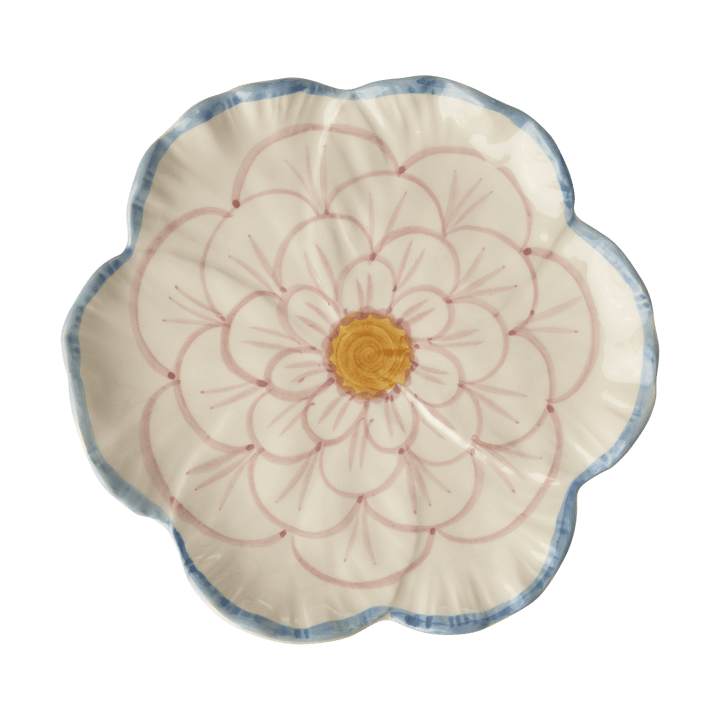Rice Flower bord Ø19,5 cm - Blue border - RICE