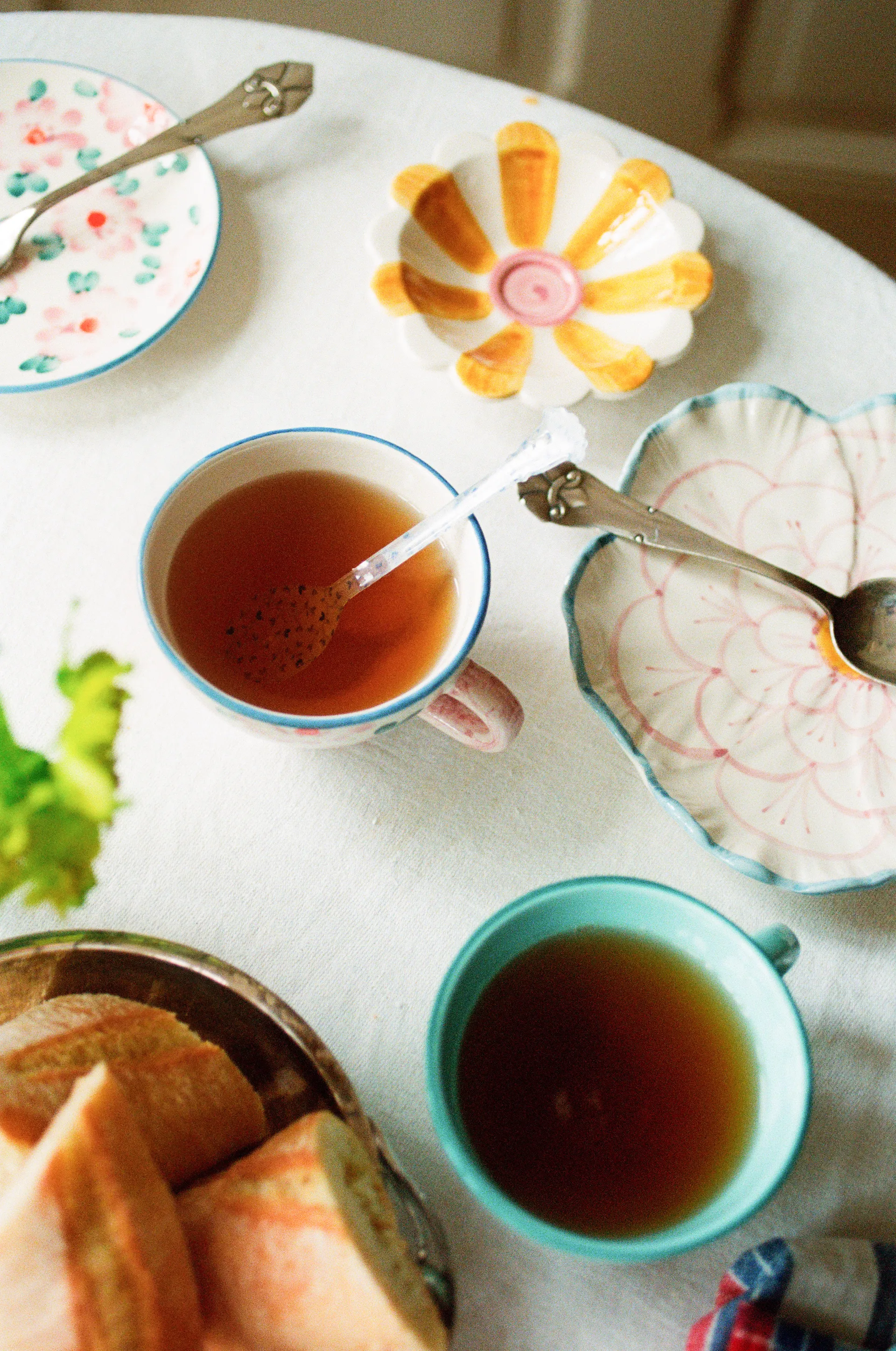 Rice Flower bord Ø19,5 cm, Blue border RICE