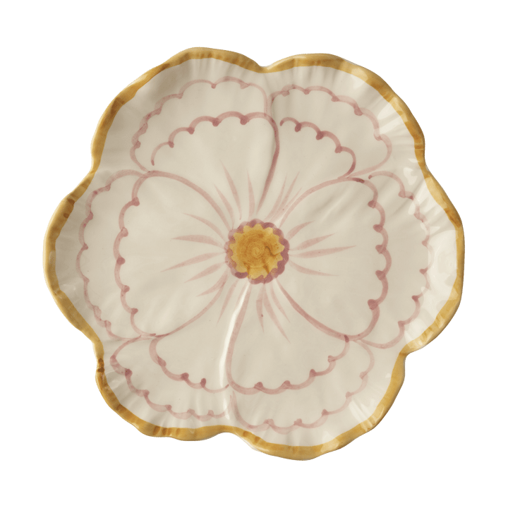 Rice Flower bord Ø19,5 cm, Yellow border RICE