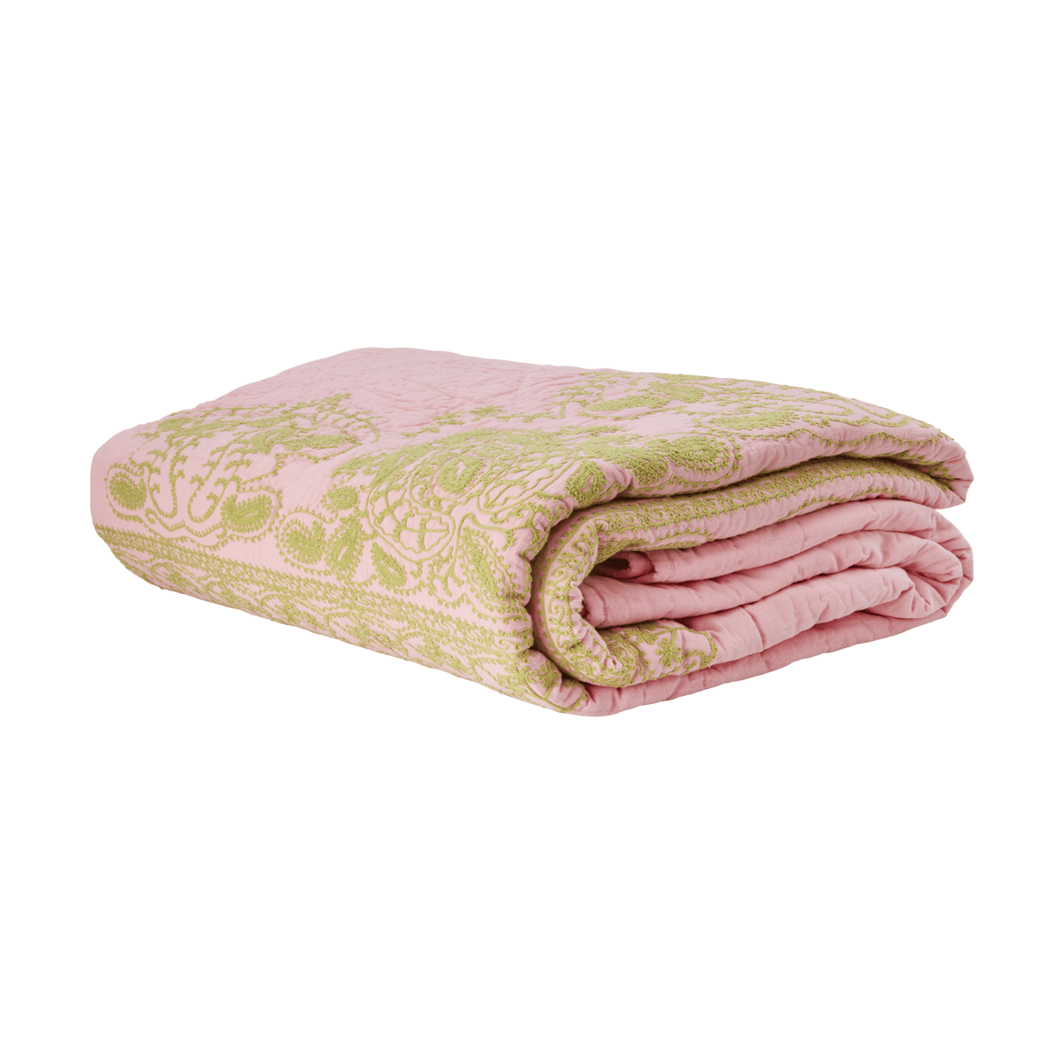 Rice gewatteerde sprei 225x225 cm Soft pink | Scandinavisch Interieur | Bedspreien | Roze