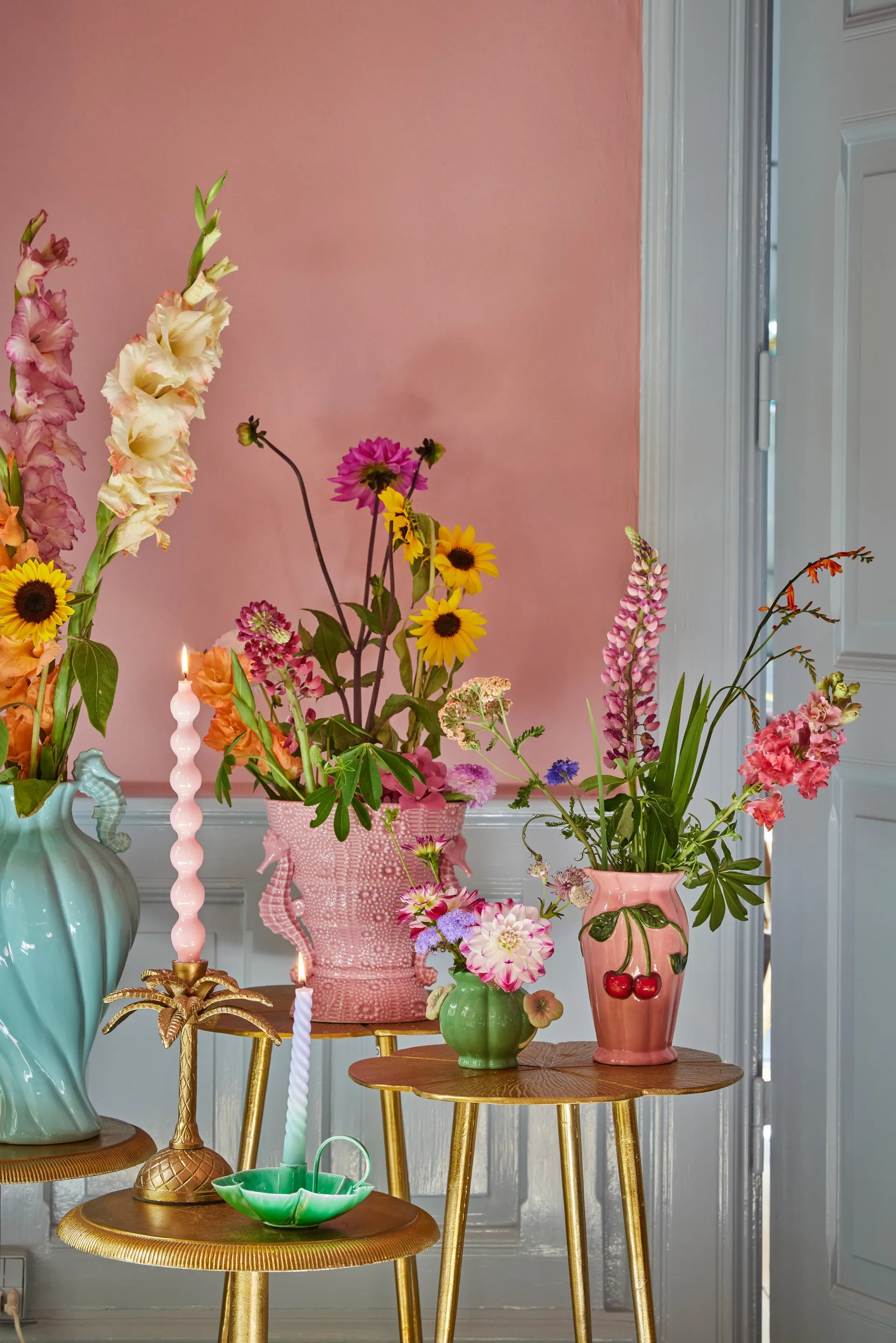 Rice kaarsen 30,2 cm 2-pack, Soft pink RICE