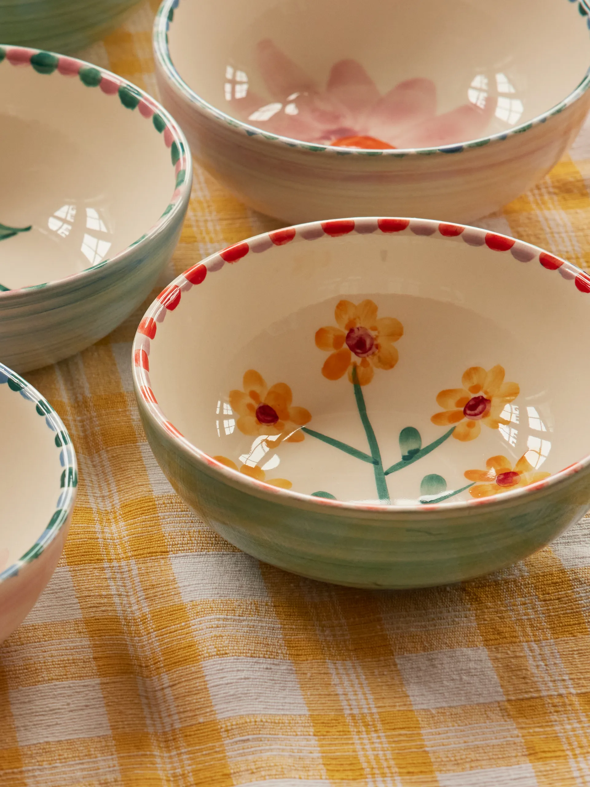 Rice keramiekschaal 35 cl, Yellow Flower-jade RICE