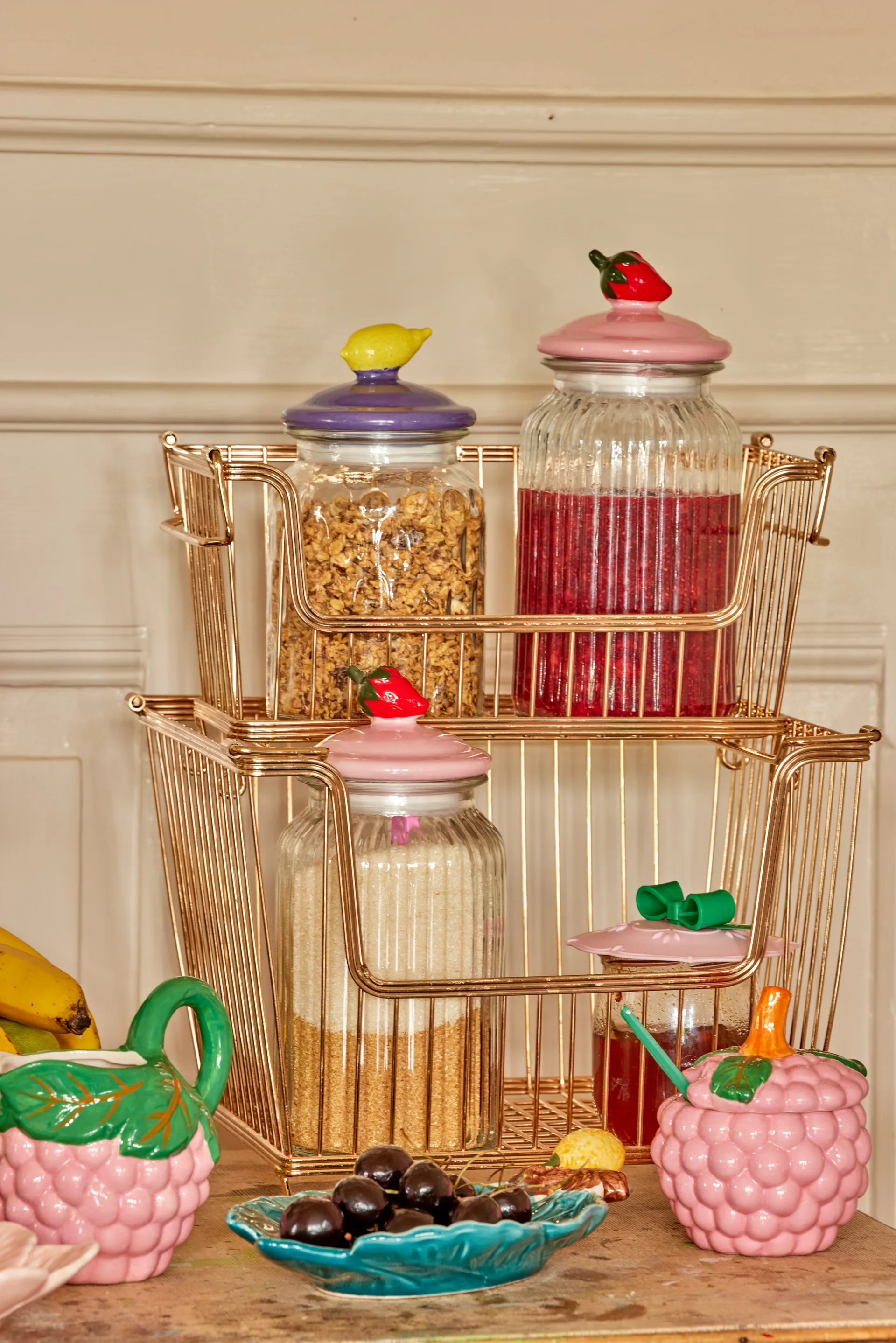 Rice keramische schaal met deksel, Pink RICE