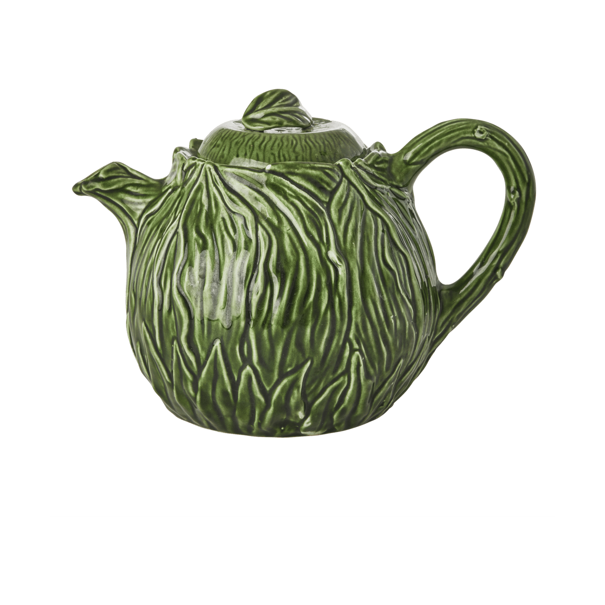 Rice keramische theepot 1,6 L Embossed kale design | Scandinavisch Interieur | Theepotten | Groen