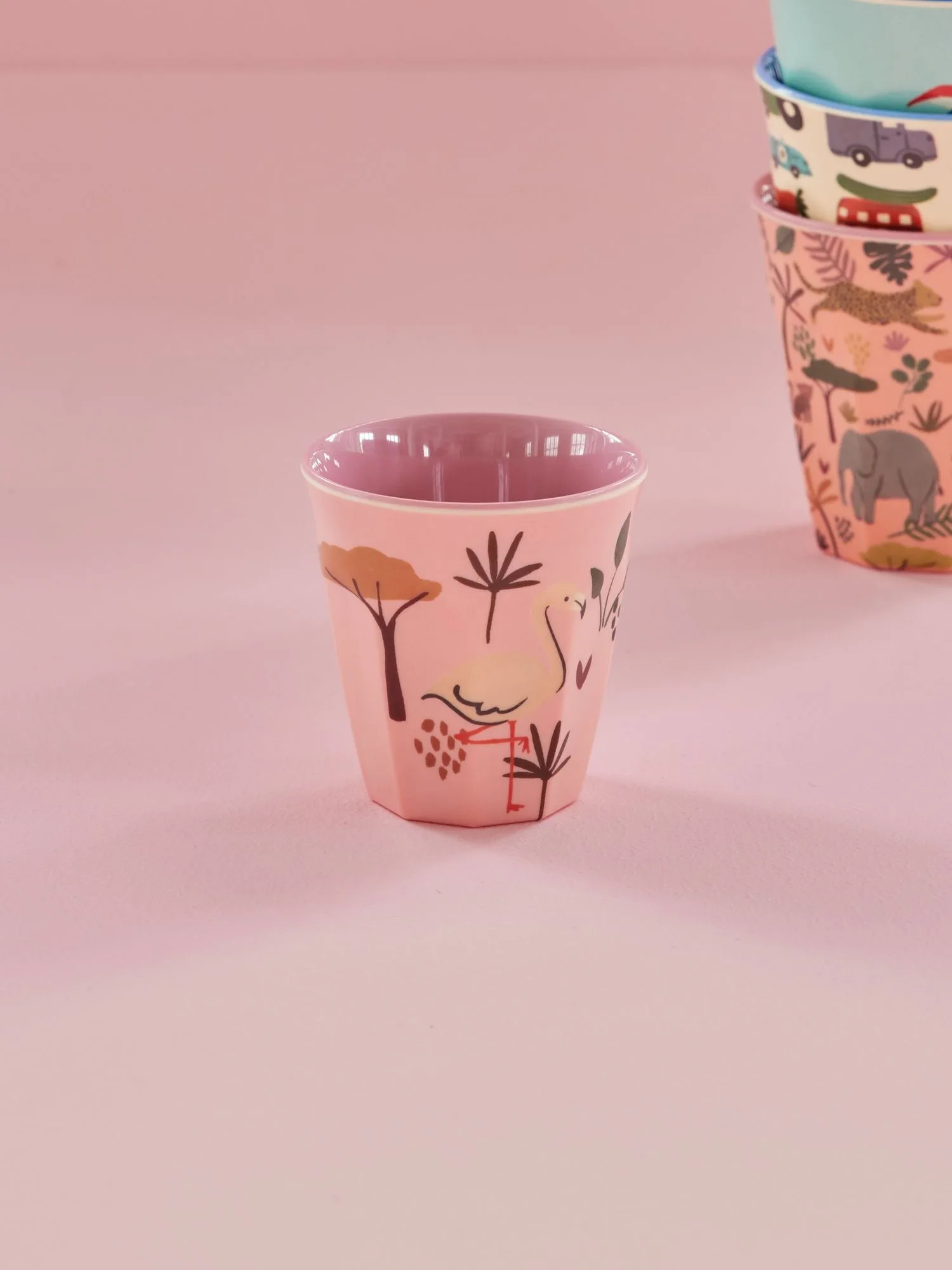 Rice kinderbeker melamine, Pink Jungle Animal RICE