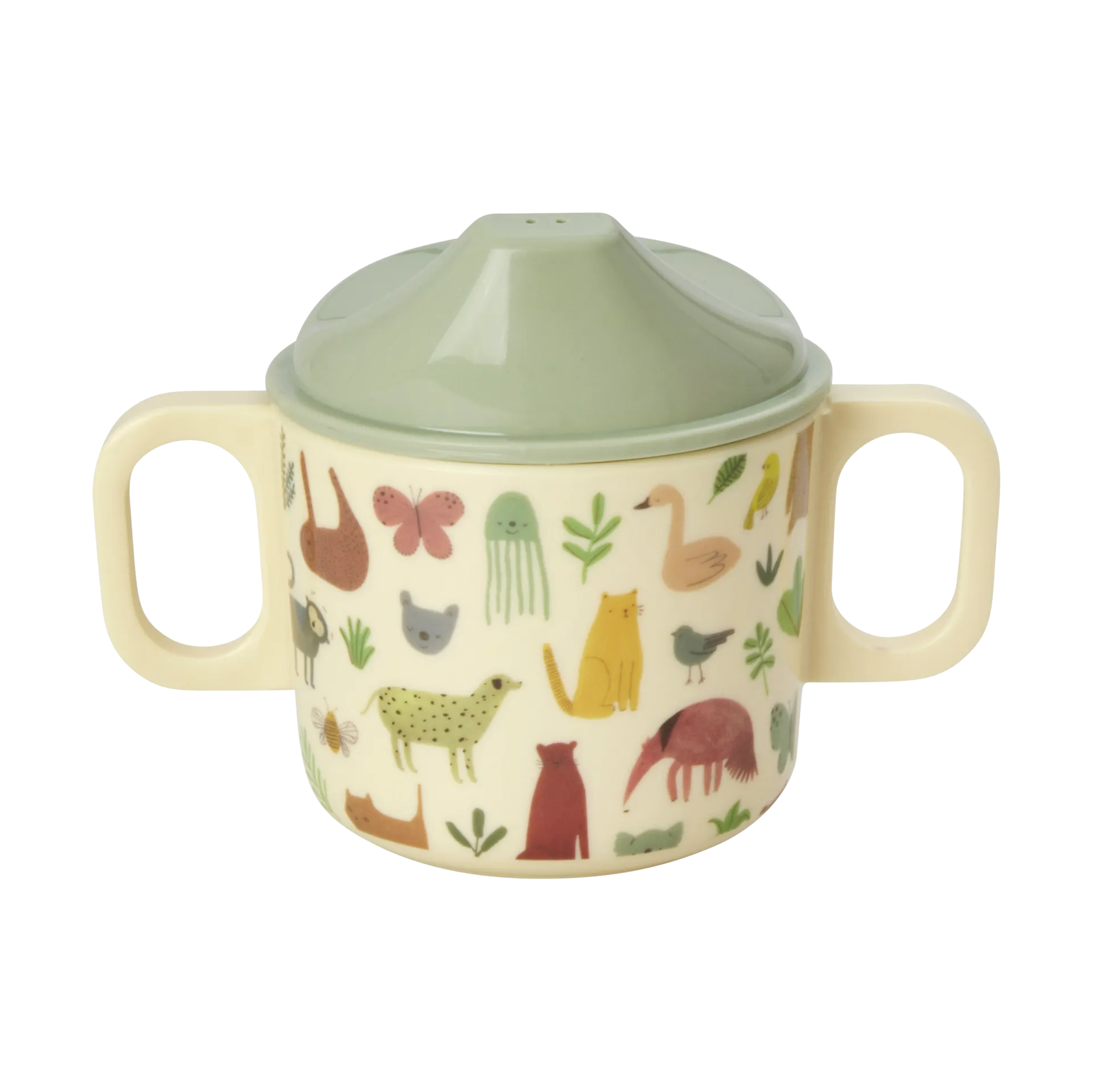 Rice kinderbeker met twee handvatten 20 cl, Sweet Jungle Print-Cream RICE
