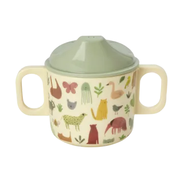 Rice kinderbeker met twee handvatten 20 cl - Sweet Jungle Print-Cream - RICE