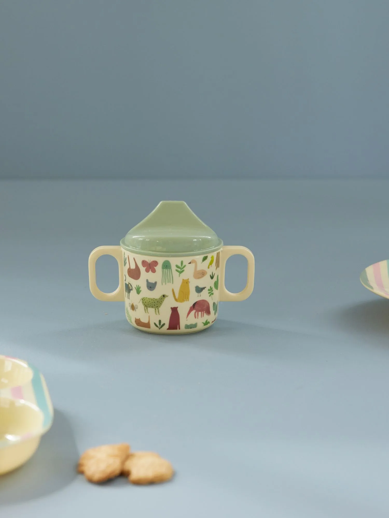 Rice kinderbeker met twee handvatten 20 cl, Sweet Jungle Print-Cream RICE