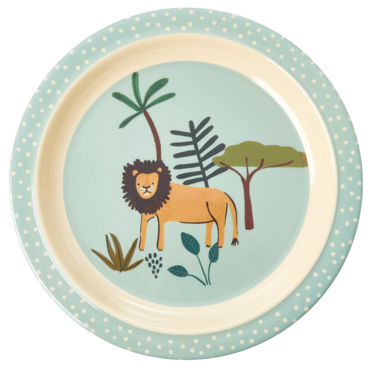 Rice kinderbord Jungle animals Blue-multi | Scandinavisch Interieur | Kinderservies | Blauw