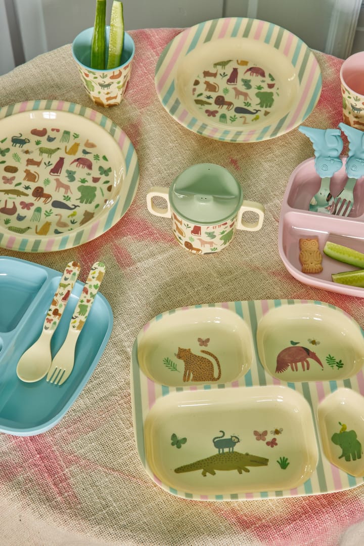 Rice kinderbord melamine 4 vakken, Sweet Jungle Print RICE