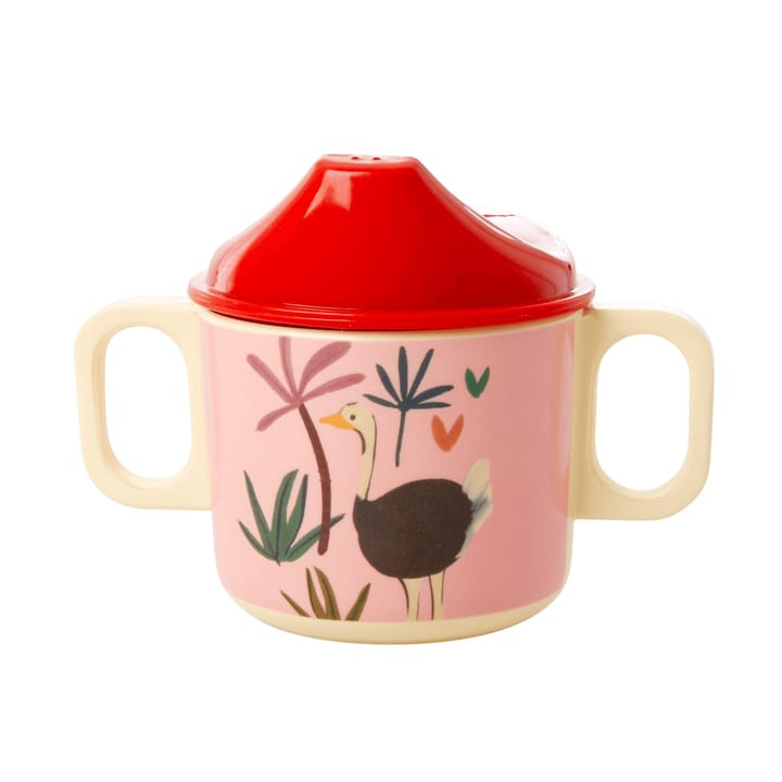 Rice kindermok met twee handvatten Jungle animals, Rood-roze RICE