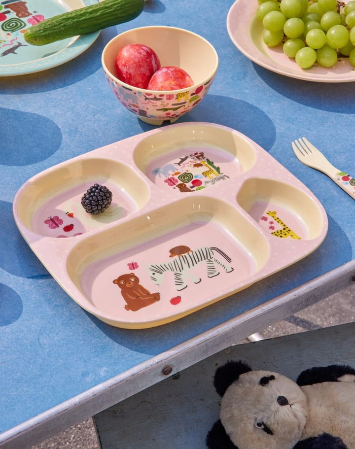 Rice kinderservies 4-delig, Wildlife pink RICE