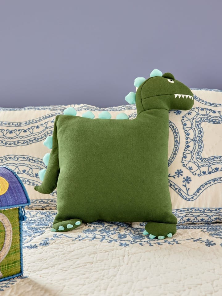 Rice kussen dinosaurus 48x52 cm, Green RICE