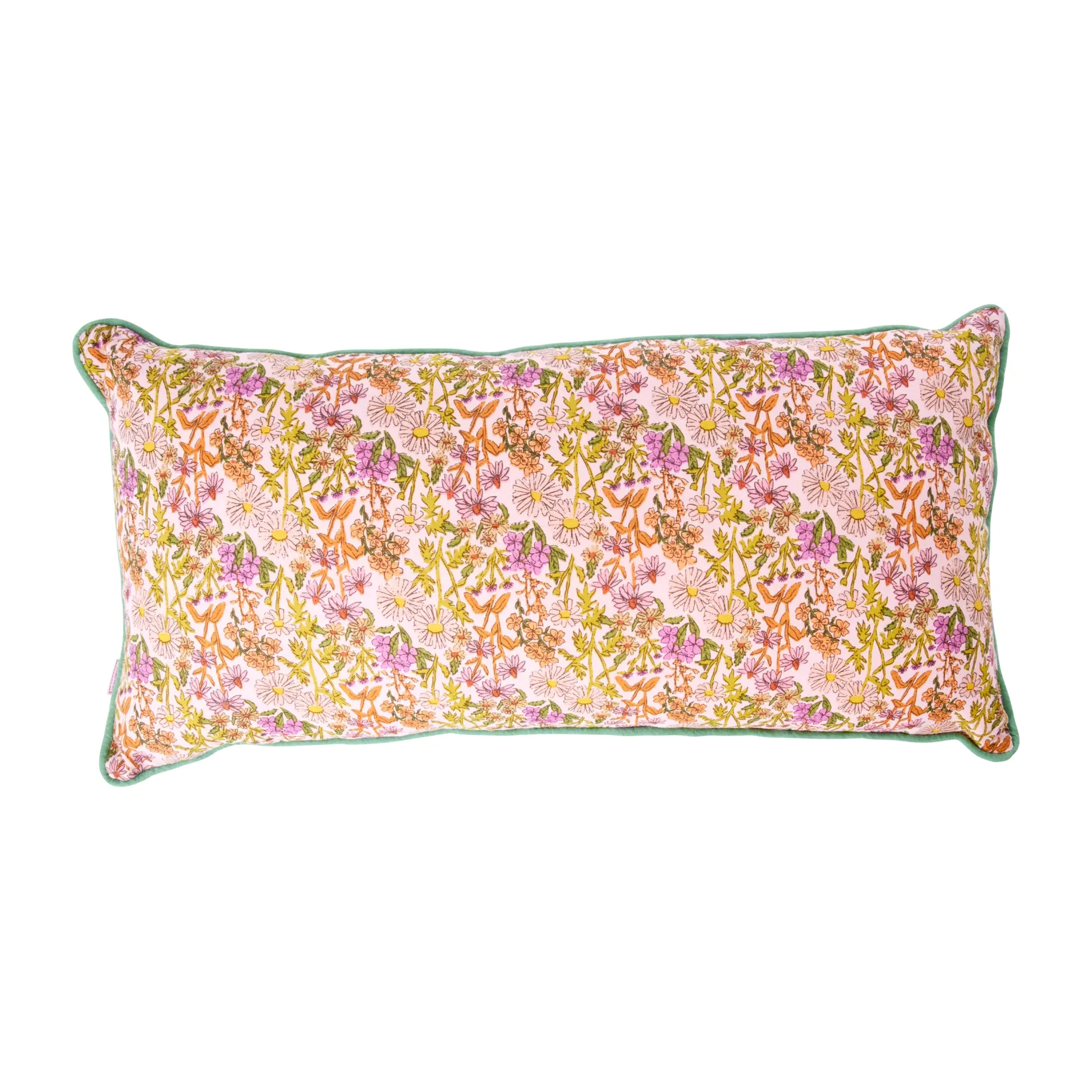Rice kussen gebloemd 30x60 cm, Multi-green RICE
