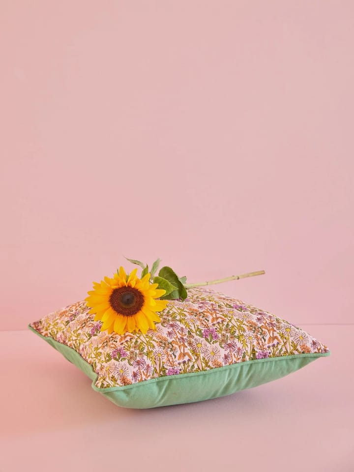 Rice kussen gebloemd 40x40 cm - Multi-green - RICE