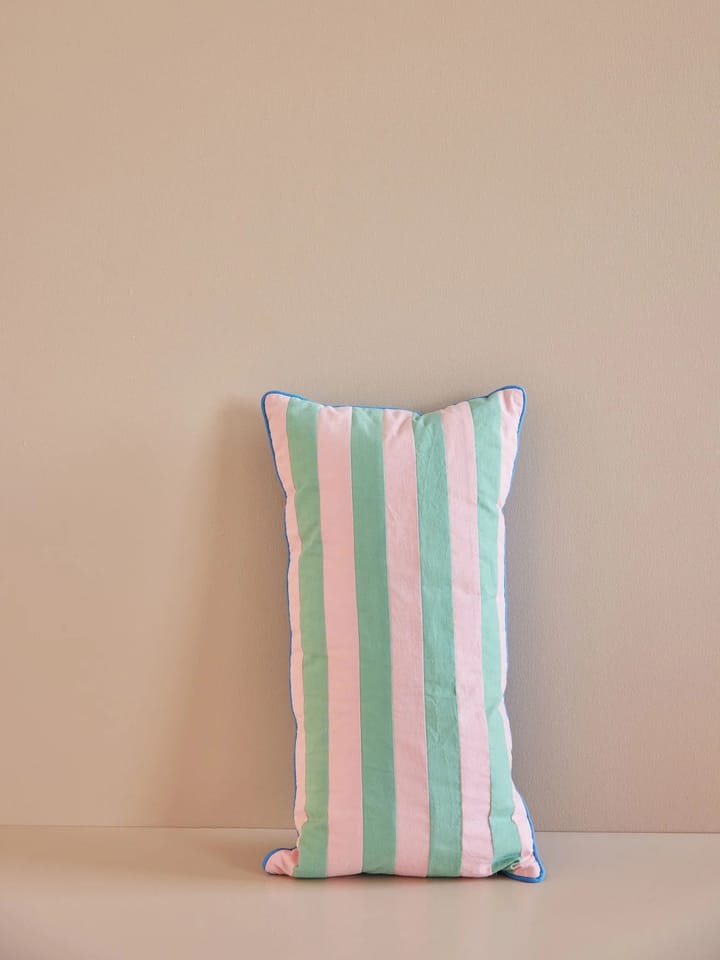 Rice kussen gestreept 30x60 cm, Pink-green RICE