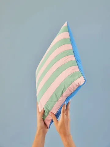 Rice kussen gestreept 40x40 cm - Pink-green - RICE
