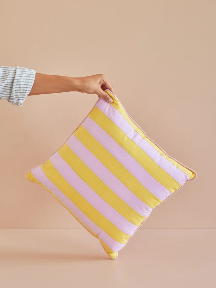 Rice kussen gestreept 40x40 cm - Yellow-lavender - RICE