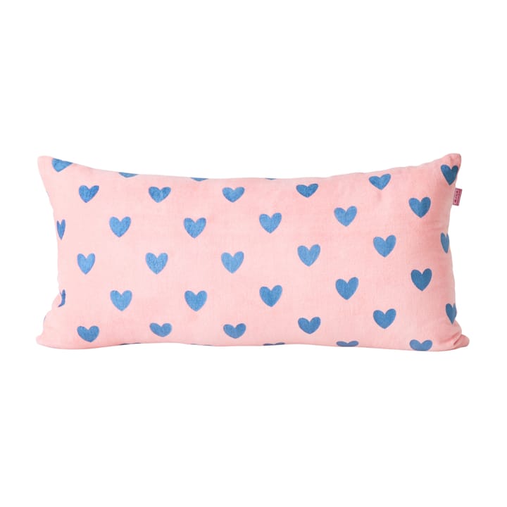 Rice kussen met hartjes 30x60 cm, Pink-gendarme blue RICE