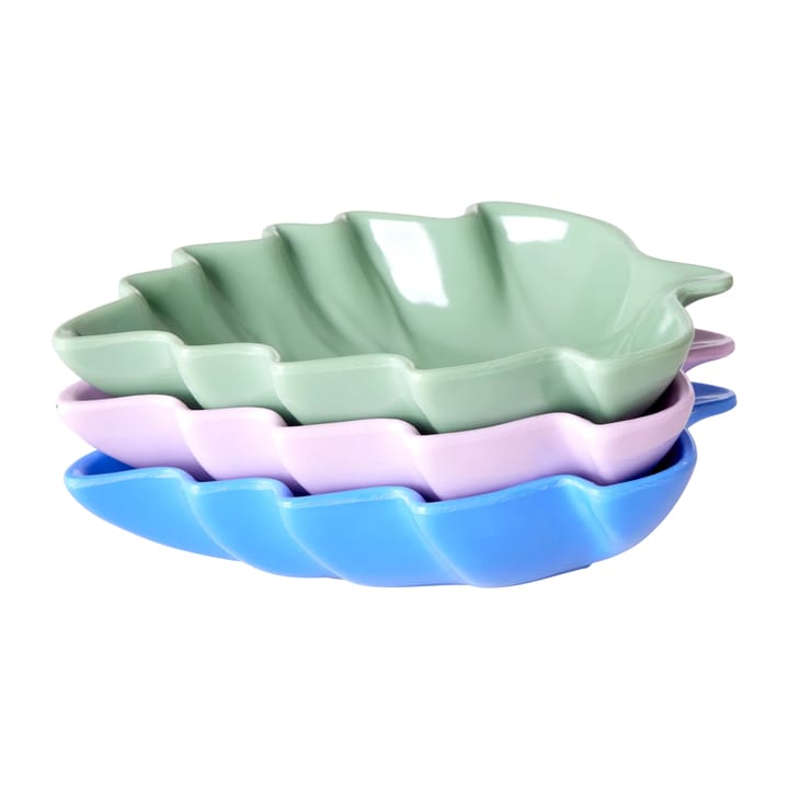 Rice Leaf serveerschaal melamine 3-delig - Green-blue-lavender - RICE