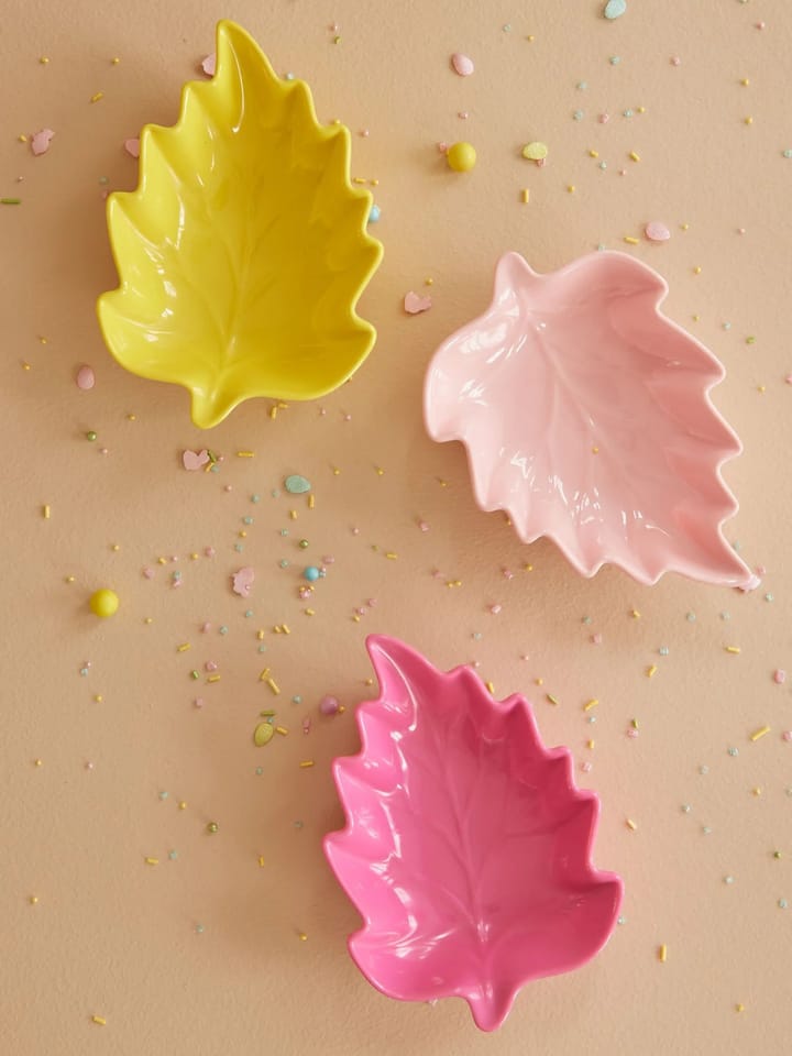 Rice Leaf serveerschaal melamine 3-delig, Pink-yellow-fuchsia RICE