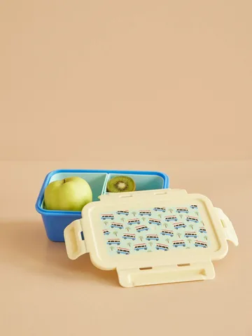 Rice lunchtrommel met 3 vakken - Cars-blue - RICE