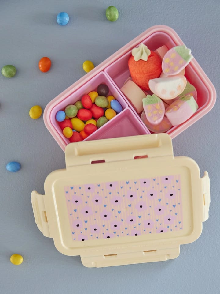 Rice lunchtrommel met 3 vakken - Flowers-pink - RICE
