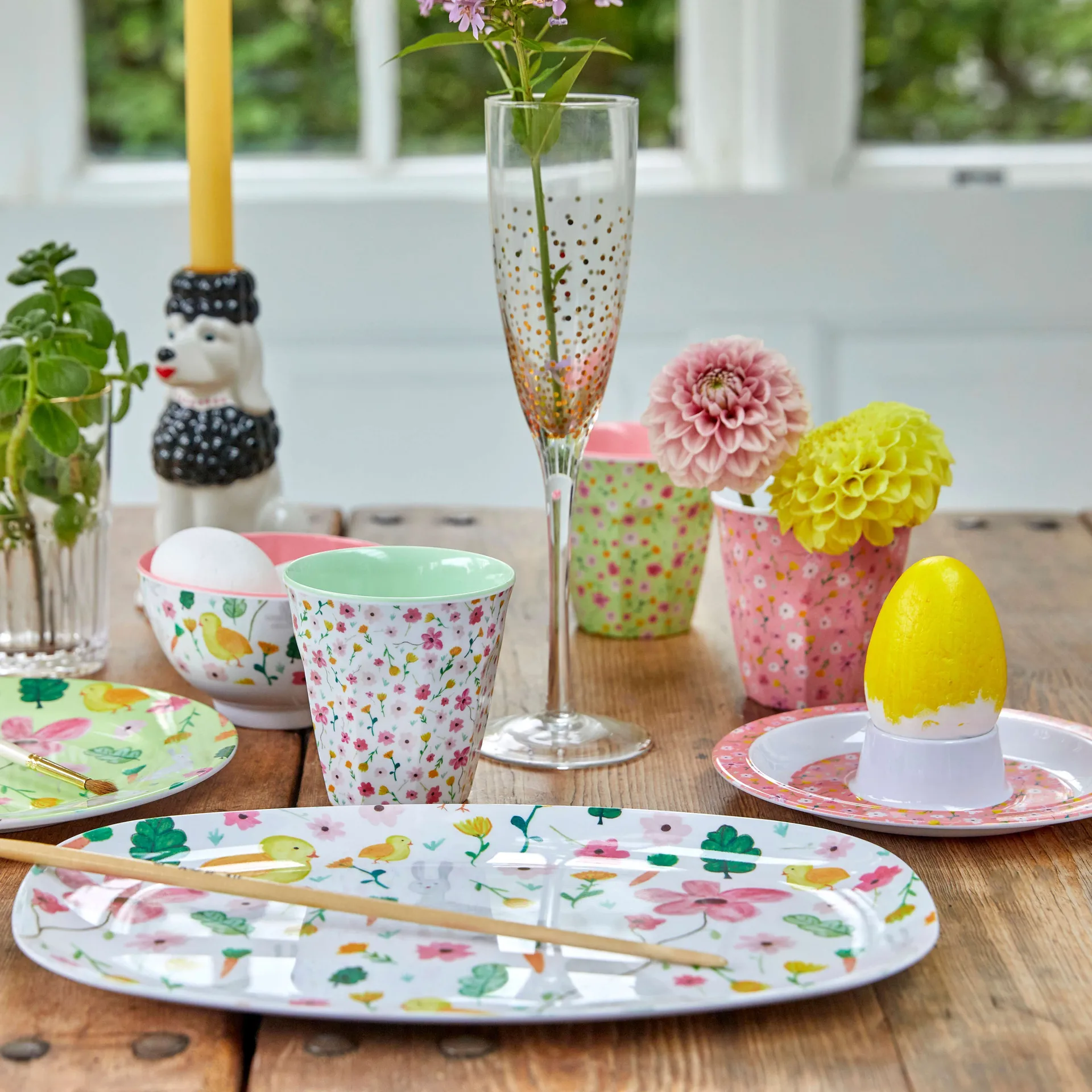 Rice melaminebeker medium, Green easter flower RICE