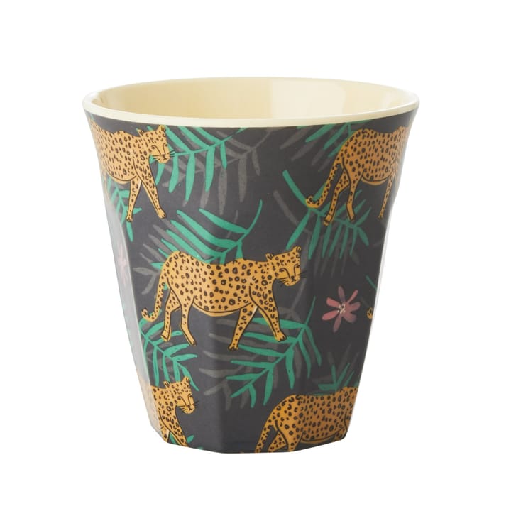 Rice melaminebeker medium, Leopard and leaves RICE