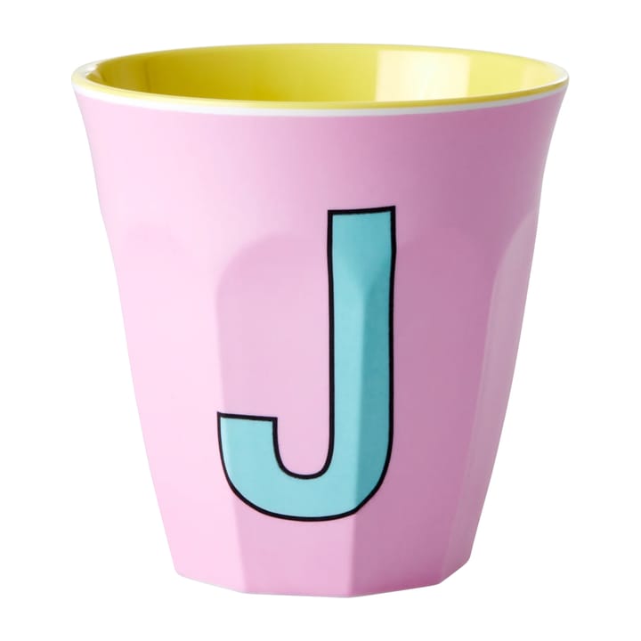 Rice melaminebeker medium letter J 30 cl - Pink - RICE