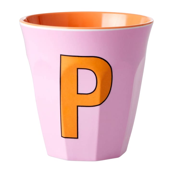 Rice melaminebeker medium letter P 30 cl - Pink - RICE