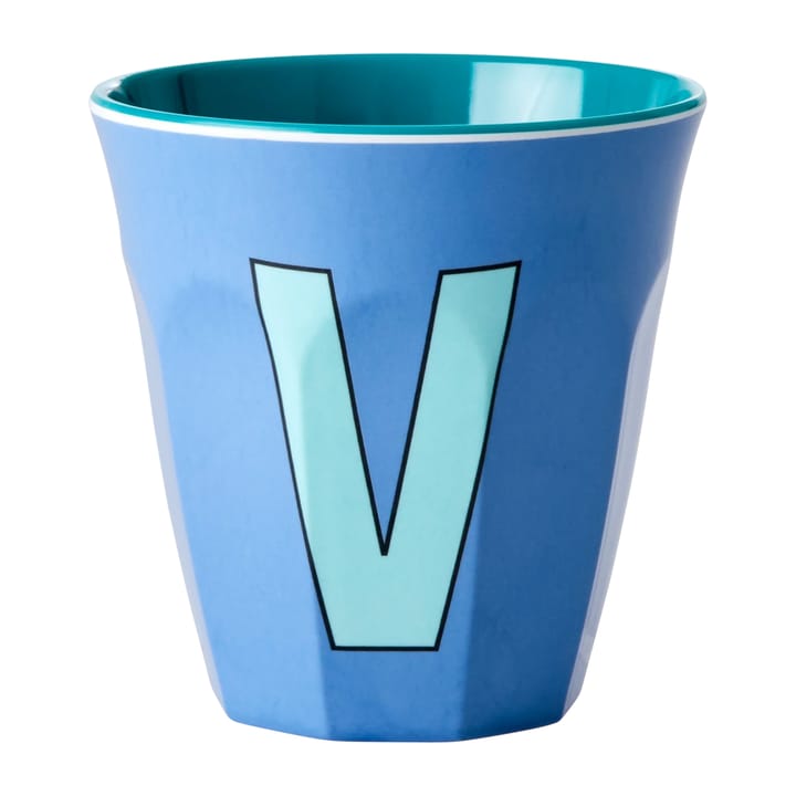 Rice melaminebeker medium letter V 30 cl - New dusty blue - RICE