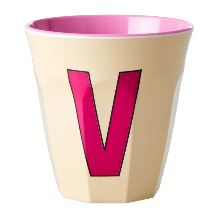 Rice melaminebeker medium letter V 30 cl - Soft yellow - RICE