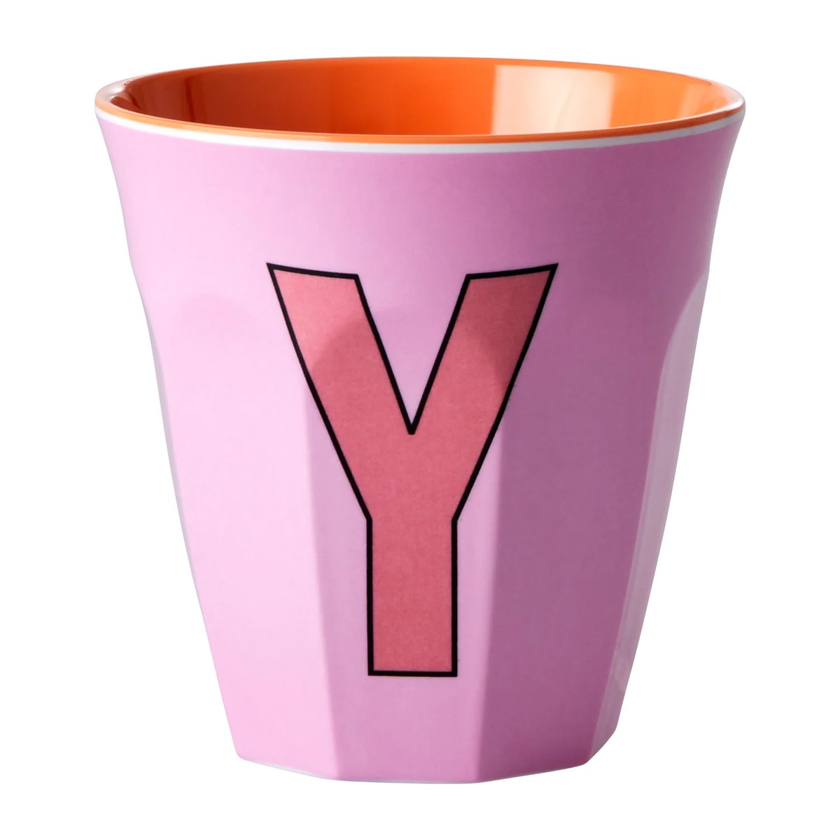 Rice melaminebeker medium letter Y 30 cl Pink | Scandinavisch Interieur | Koffiekoppen | Roze