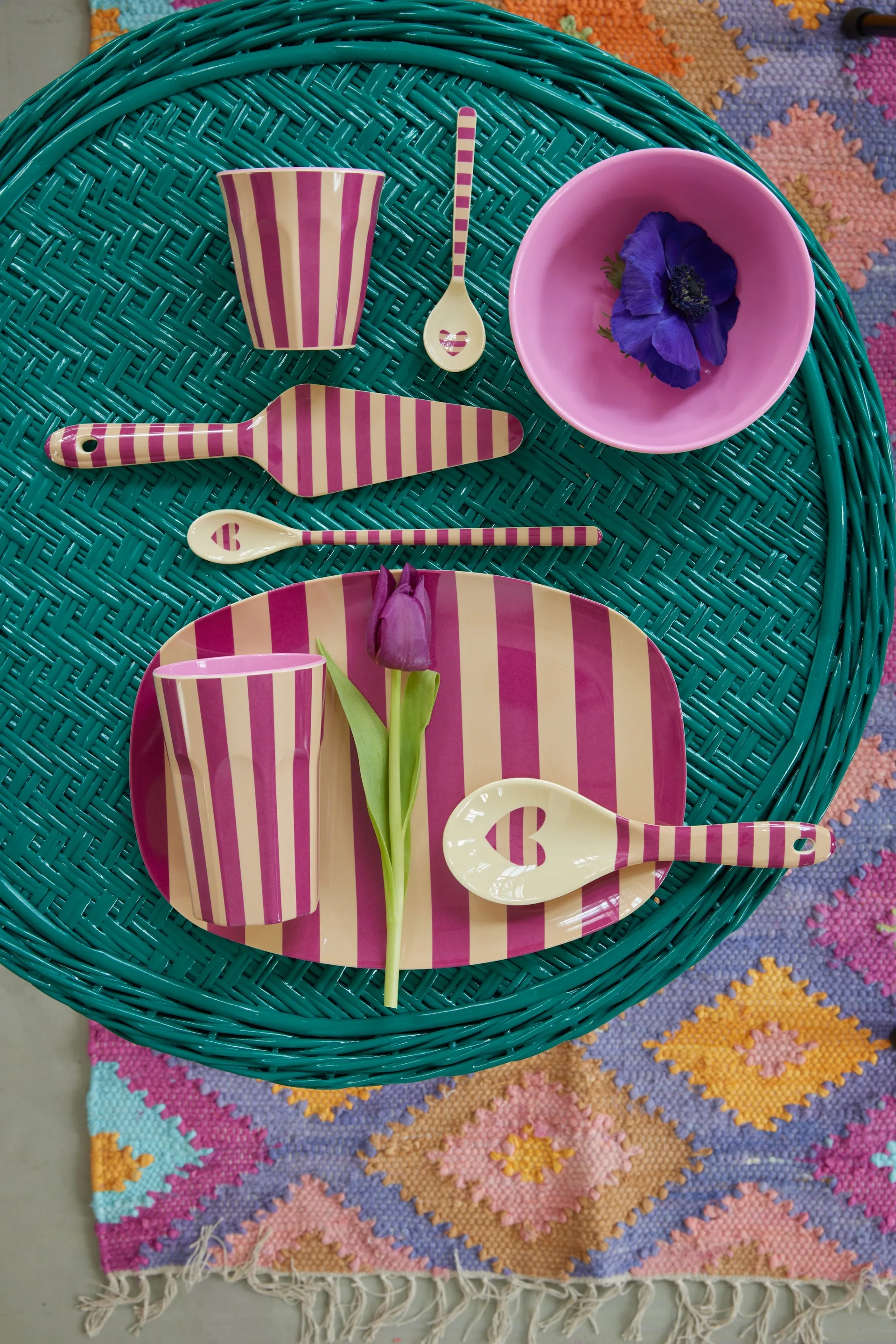 Rice melaminebeker medium, Stripes RICE