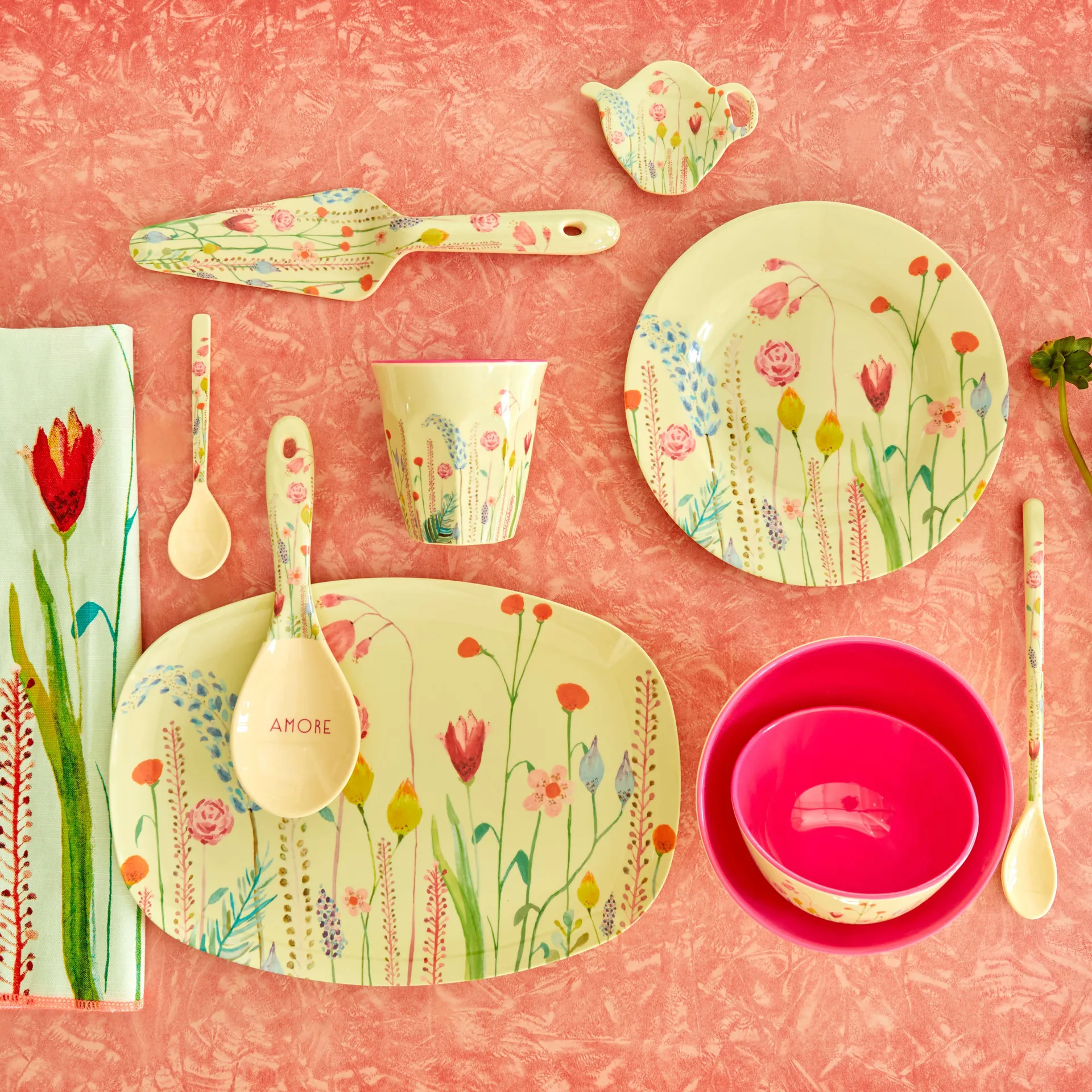 Rice melaminebeker medium, Summer flowers RICE