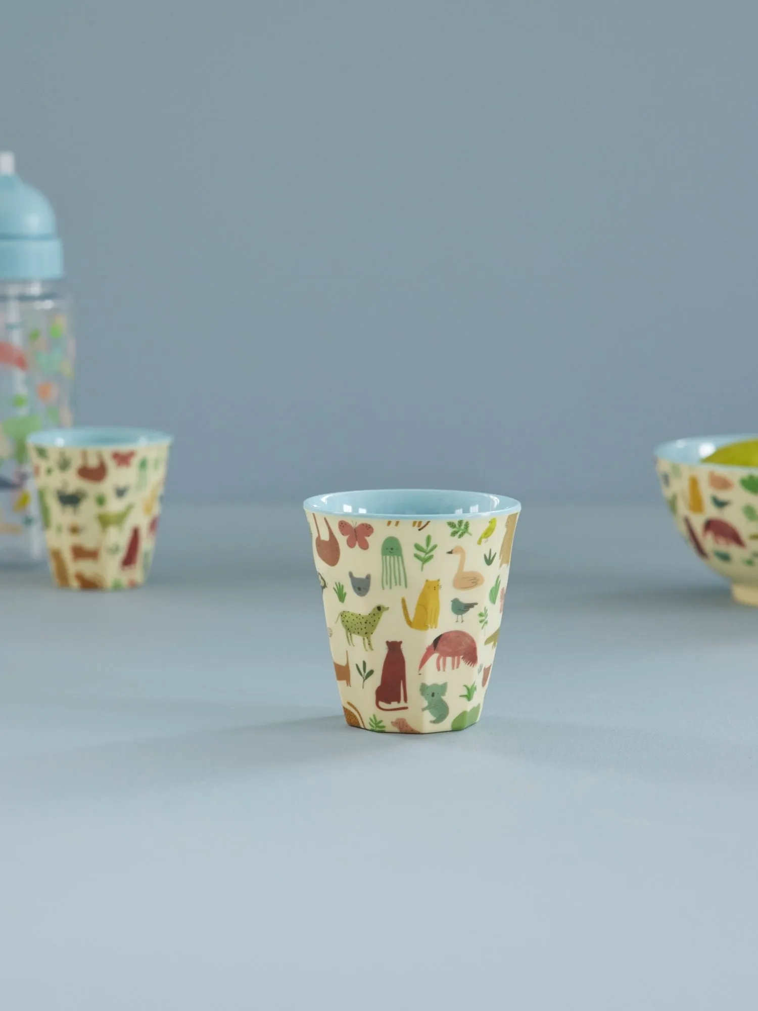Rice melaminebeker medium, Sweet Jungle Print-Soft blue RICE