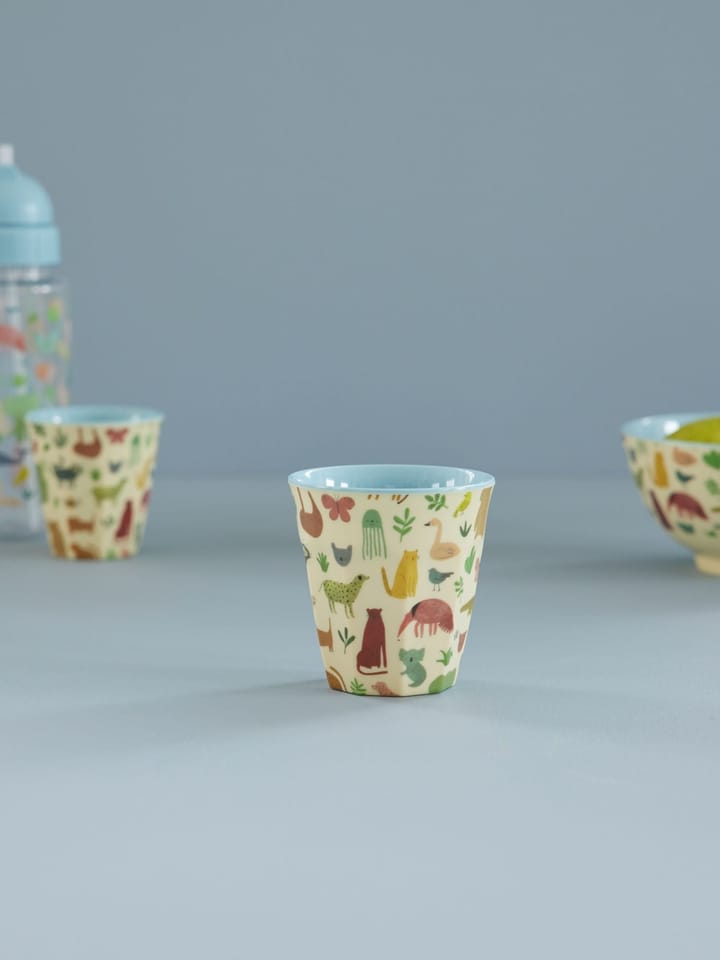 Rice melaminebeker medium, Sweet Jungle Print-Soft blue RICE