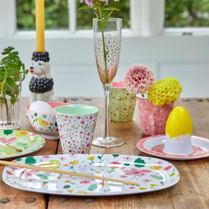 Rice melaminebeker medium, White easter flower RICE