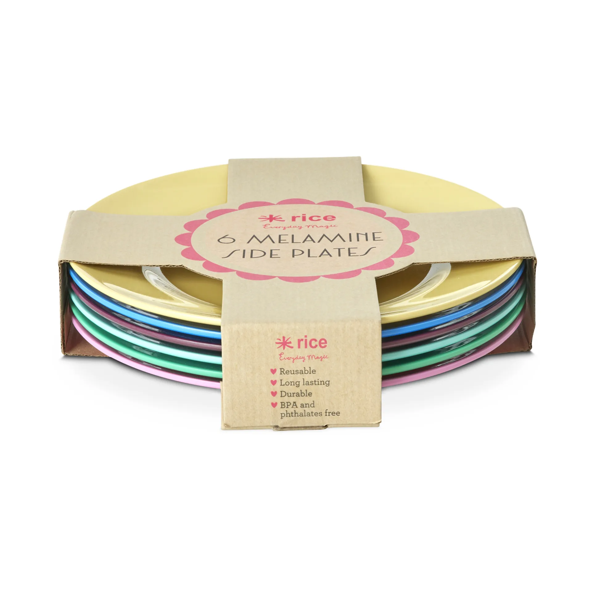 Rice melaminebord Ø21 cm 6-pack, Show youre true colors RICE