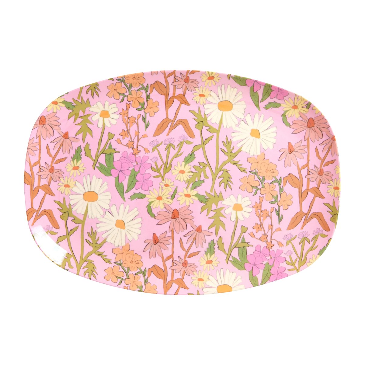 Rice melaminebord 22x30 cm Daisy dearest | Scandinavisch Interieur | Dinerborden | Multi