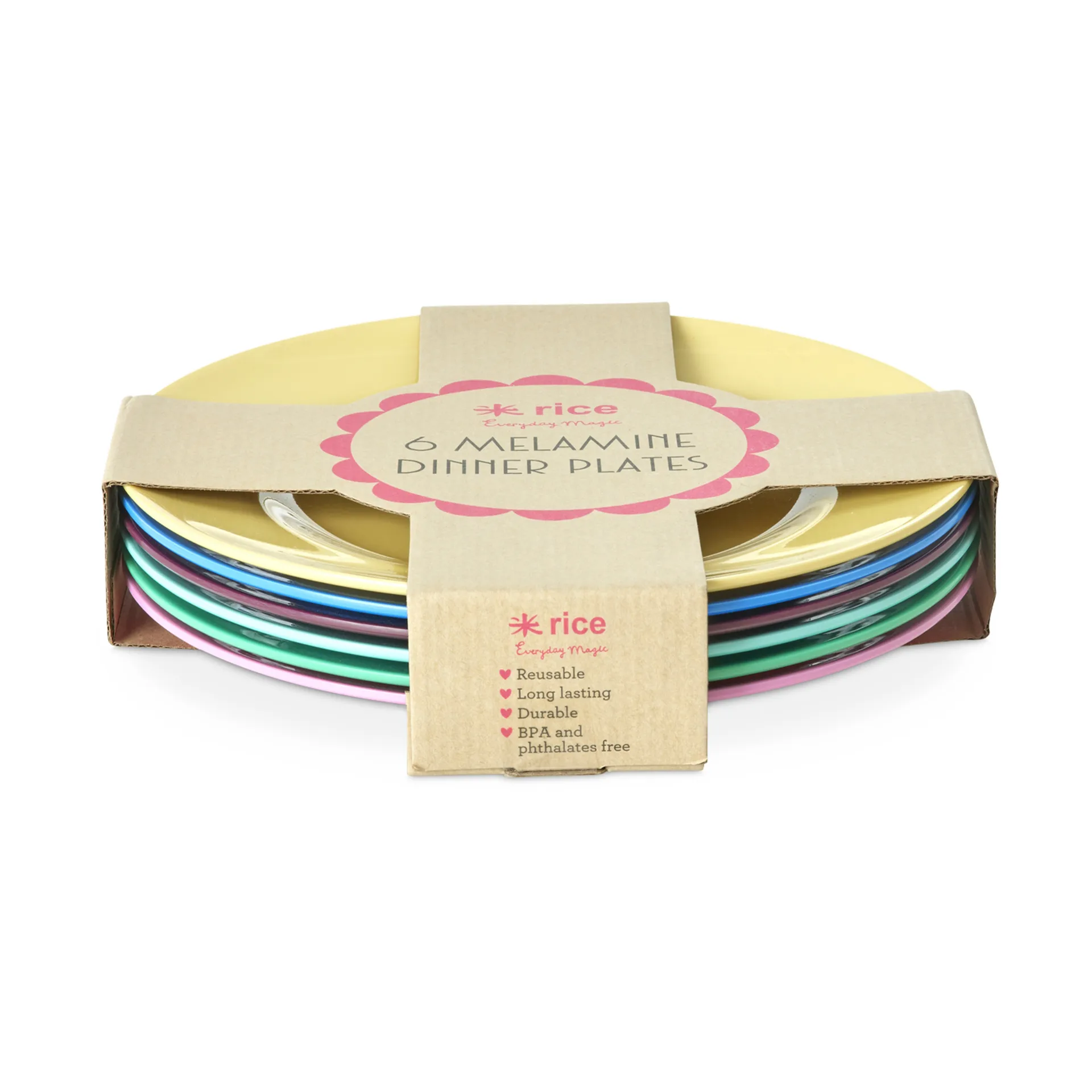 Rice melaminebord Ø26 cm 6-pack, Show youre true colors RICE