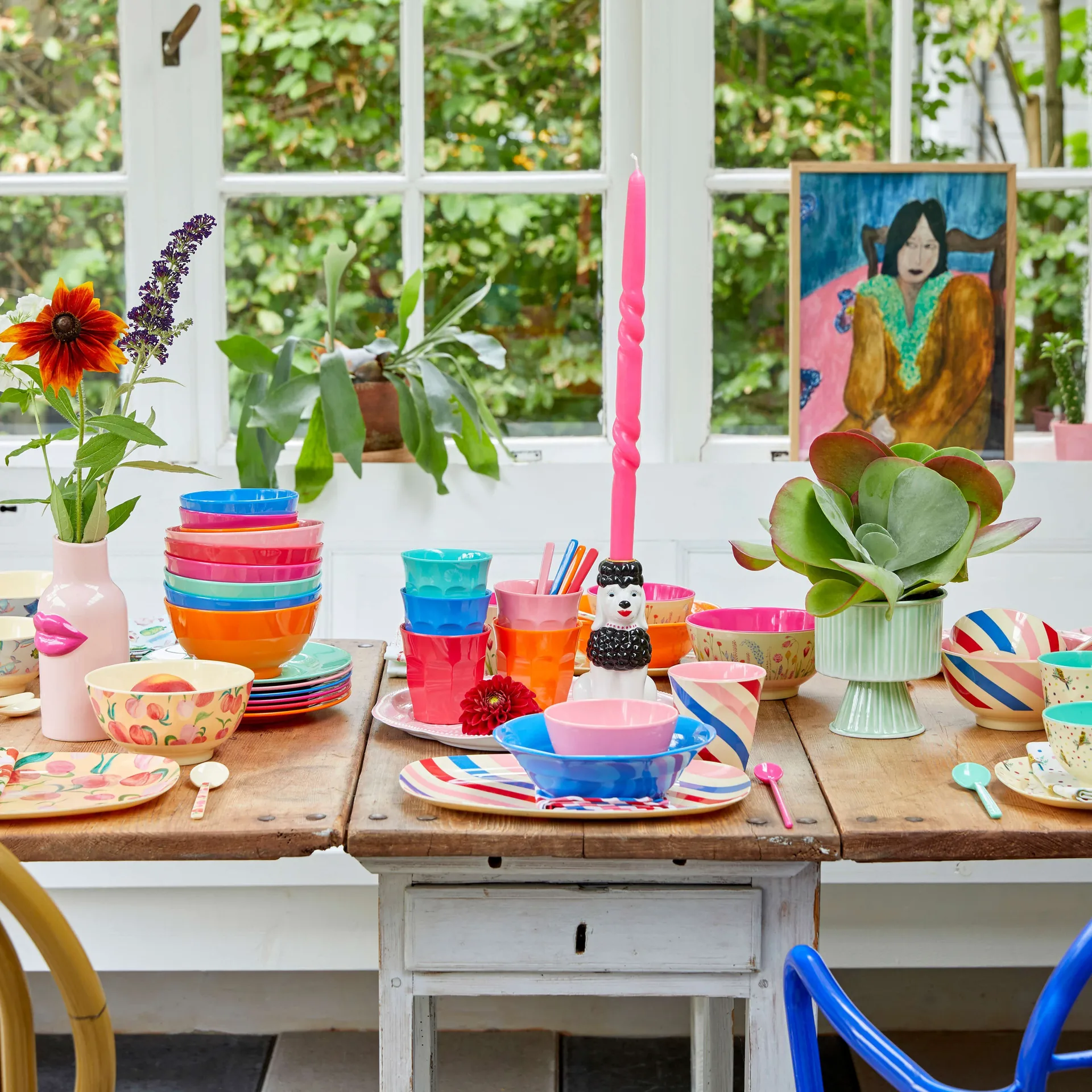 Rice melaminekom medium, Summer flowers RICE