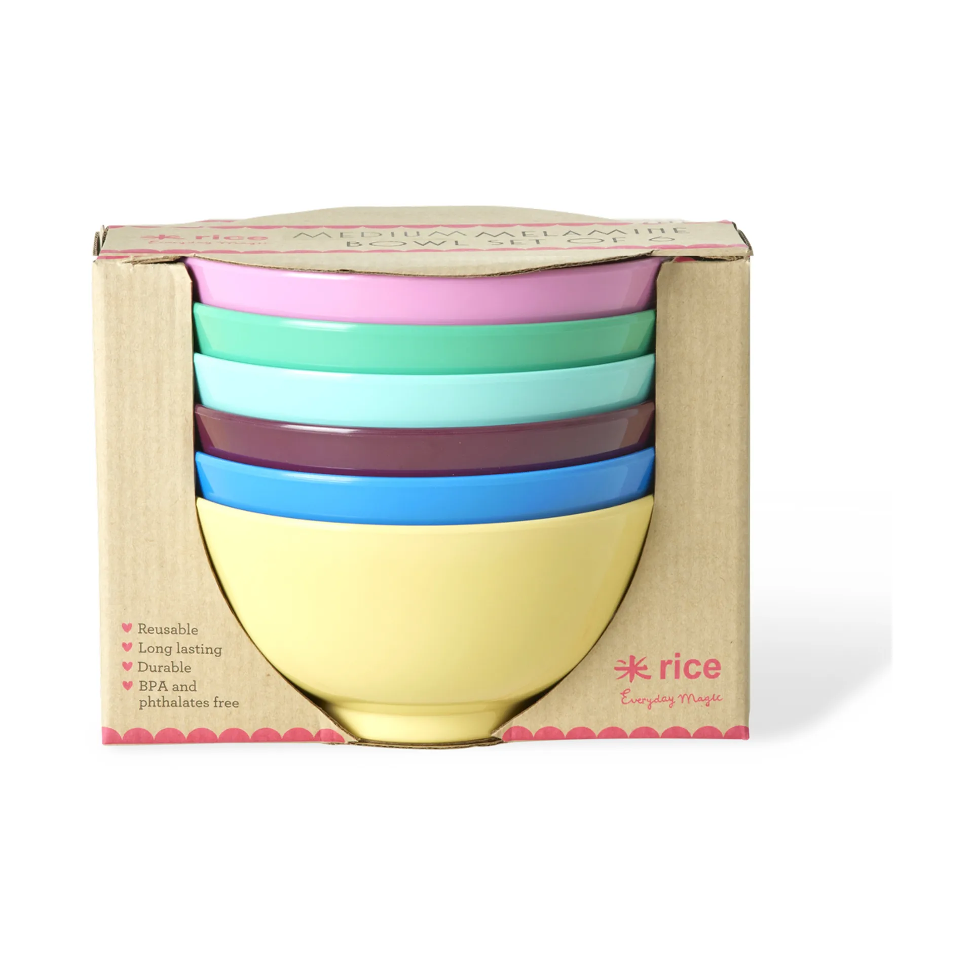 Rice melamineschaal medium 70 cl 6-pack, Show youre true colors RICE