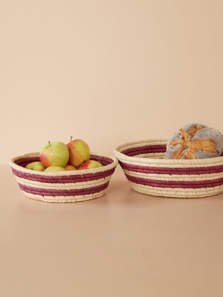 Rice raffia broodmand 2 delen, Aubergine RICE