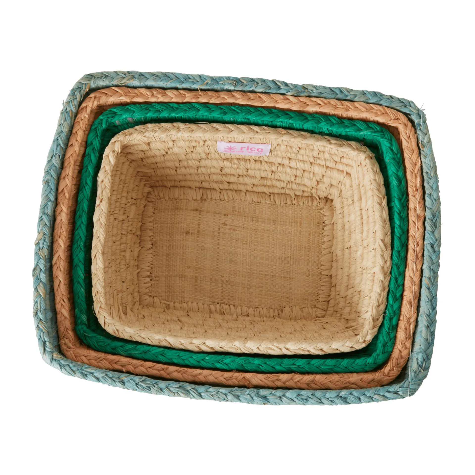 Rice raffia broodmand 4-delig, Disco ball RICE